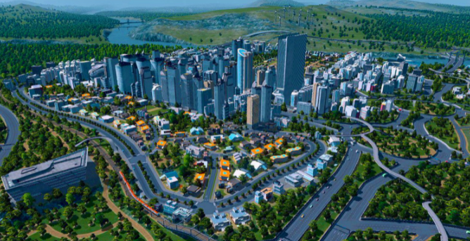 我的世界玩家打造虚拟城市风格还原了城市天际线