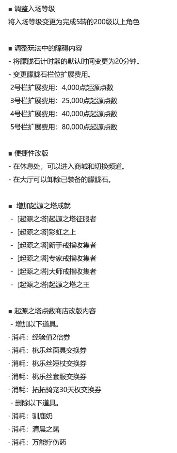 国服冒险岛V188版本系统具体内容改善情况